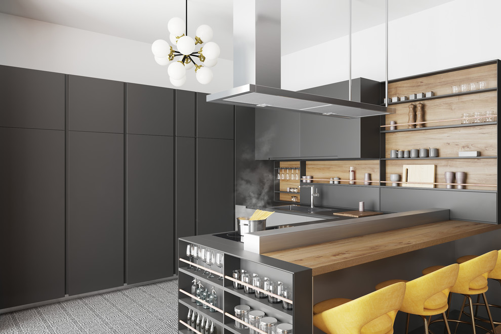 Визуализация интерьера кухни-гостиной