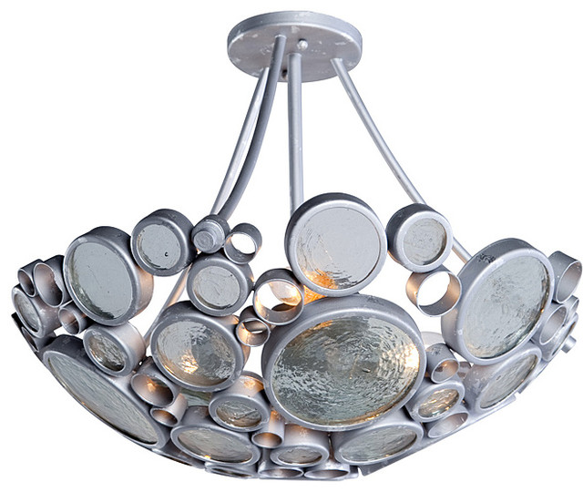 Fascination 3-light Recycled Clear Bottle Glass Ceiling Light
