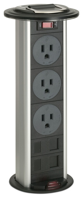 Kitchen Power Grommet Deluxe With Data Contemporary Switches