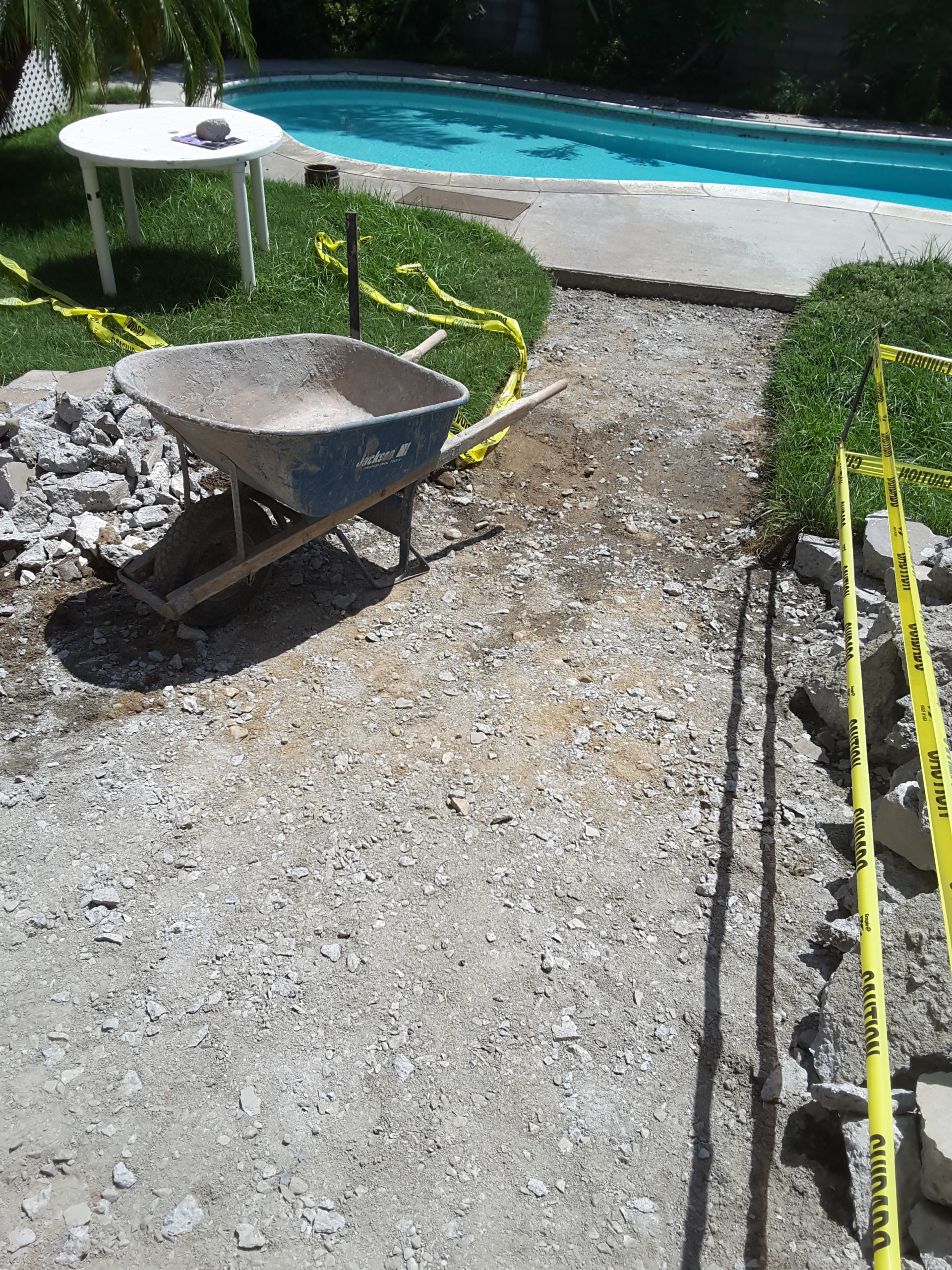 Back yard Stemp concrete
