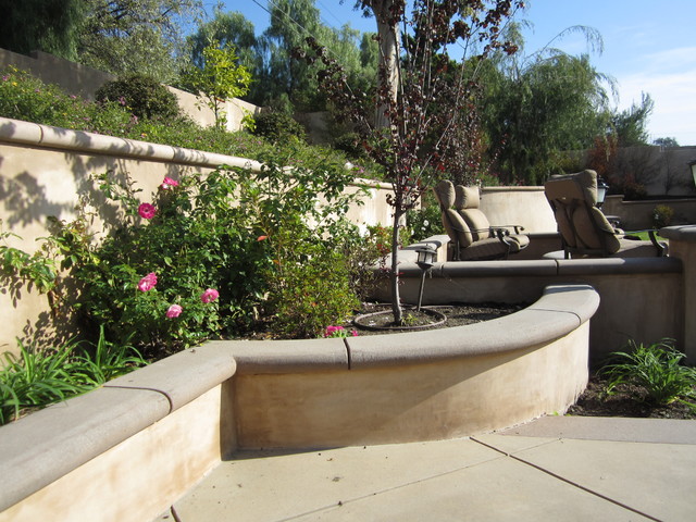 Washed Finish Patio With Firepit Mediterranean Patio Los