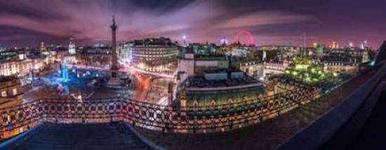 "Panoramic View of London City in Evening" Print, 24"x48"