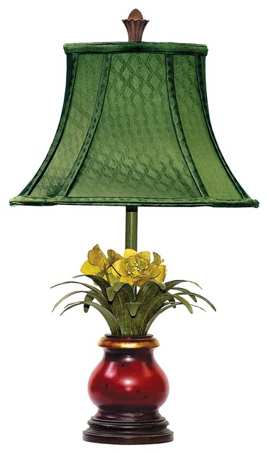Sterling Industries 91-083 1 Light Table Lamp With Flowers And Ruby Vase