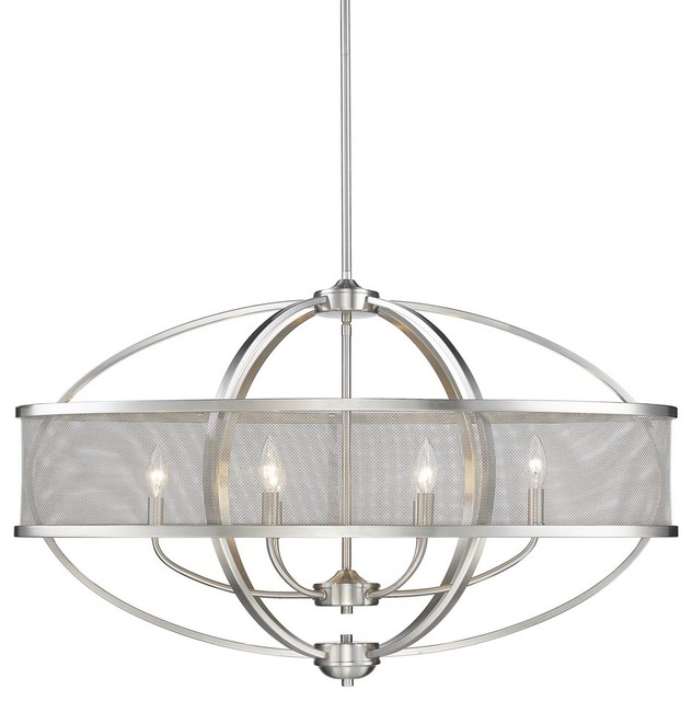 Colson Linear Pendant With Shade Transitional Lighting Colson Linear Pendant With Shade Pewter