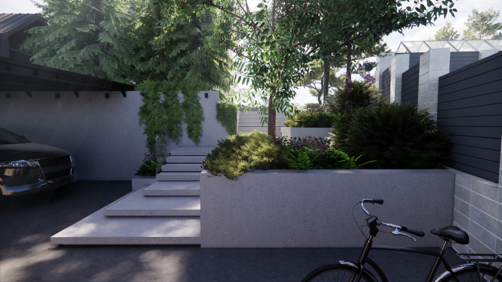 Лестница от парковки к дому