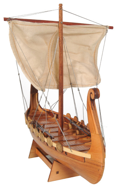 Old Modern Handicrafts Viking Drakkar Wooden Boat Model - Collectible - View #13
