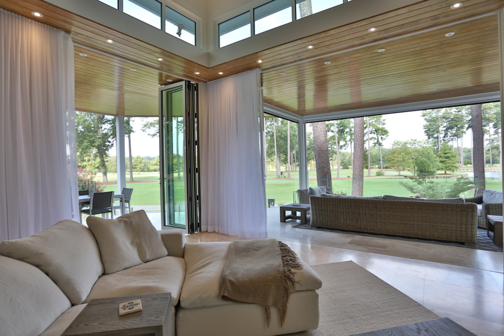 Immagine di un grande soggiorno design