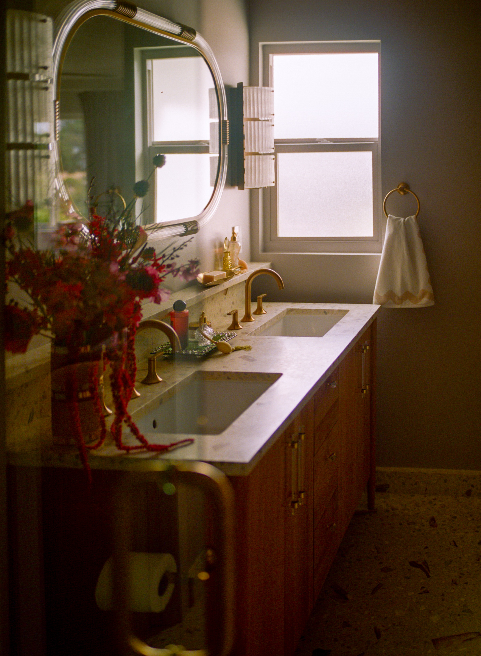 Mid-Century Glam Bathrooms
