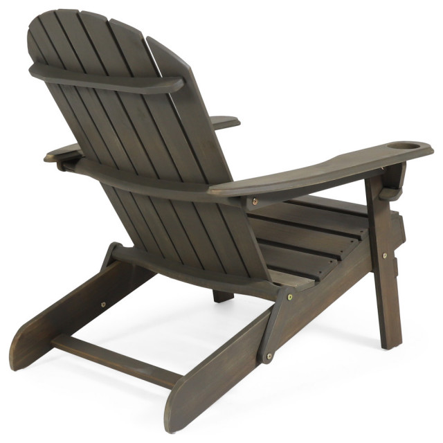 Javion Outdoor Acacia Wood Folding Adirondack Chairs, Set of 2 ...