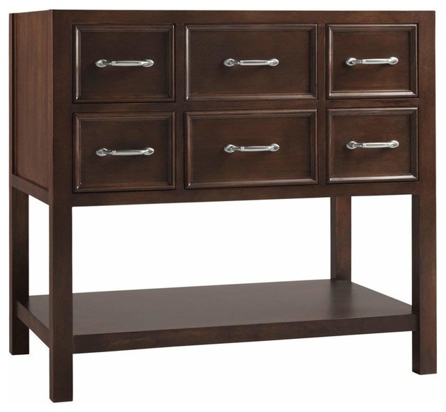 Ronbow Newcastle Solid Wood 42" Vanity Base, Cafe Walnut