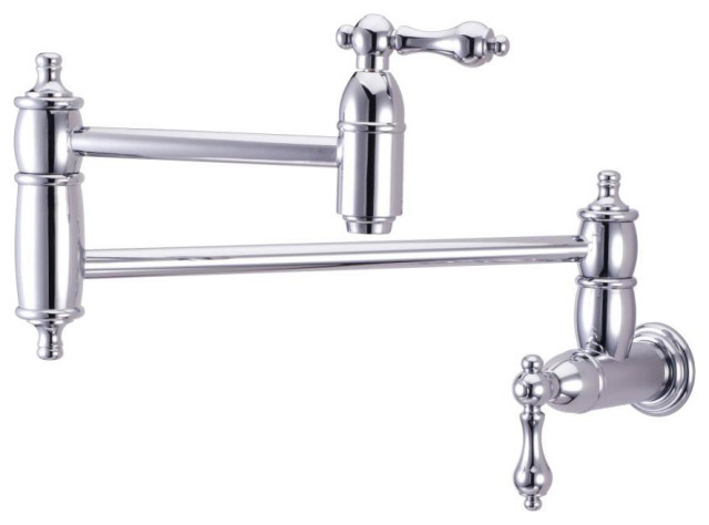 3.13 in. Wall Mount Pot Filler Kitchen Faucet in Chrome