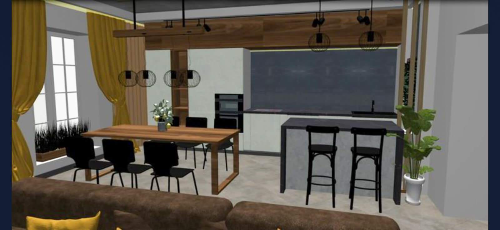 Преображение пространства кухни-гостиной в стиле Лофт