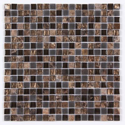 All Marble Mosaic Glass and Stone Mix 5/8 x 5/8 Glass Mosaic Tile Mag 4437 SQ