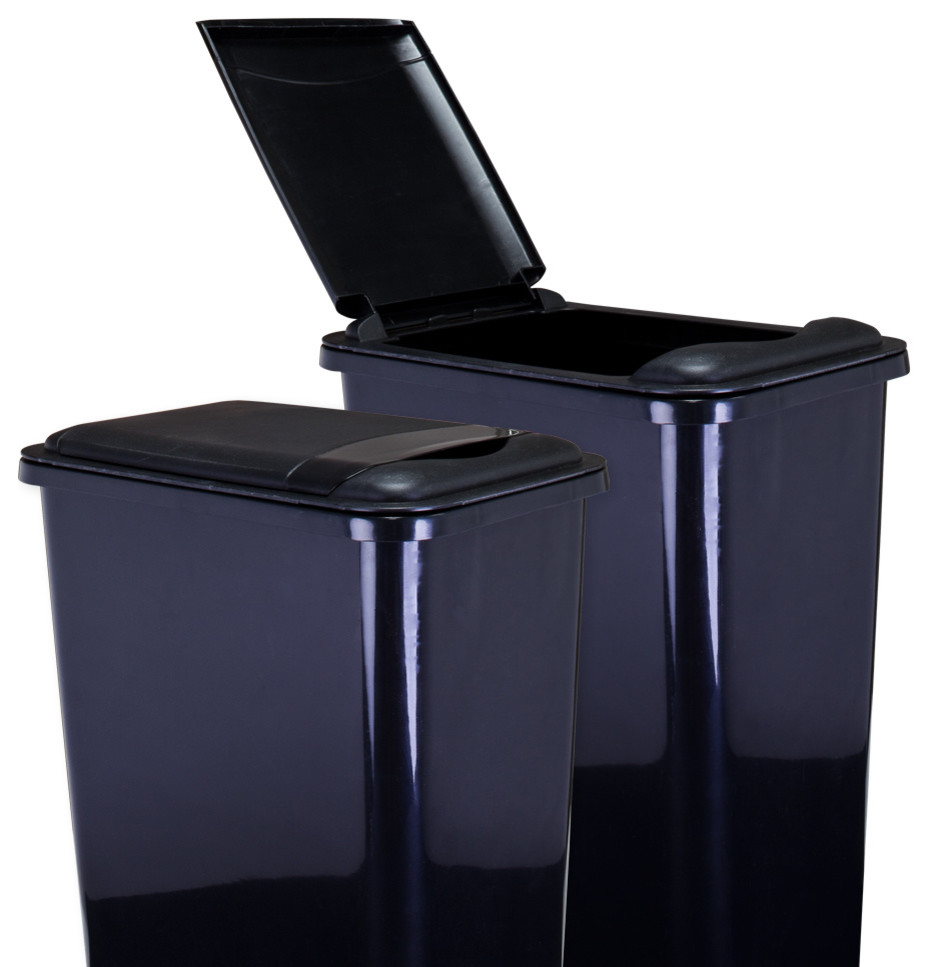 Lid for 35-Quart Plastic Waste Container Black