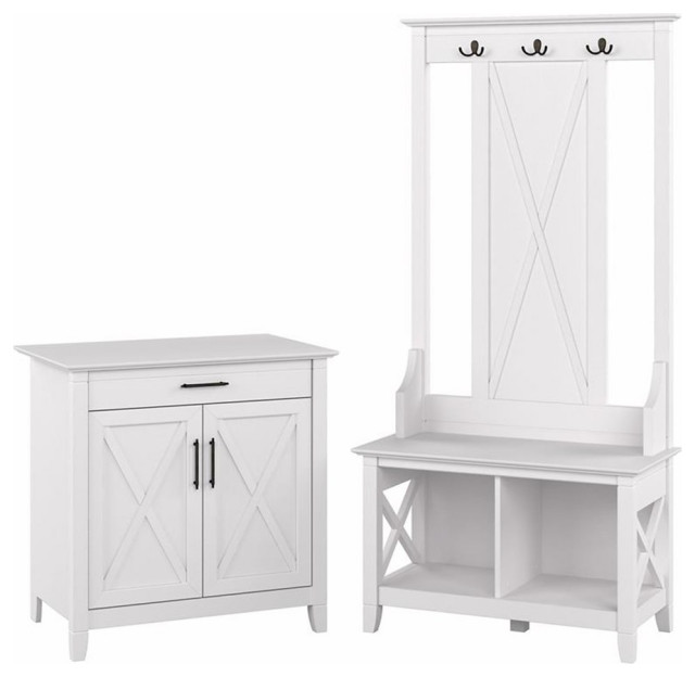 Key West Entryway Storage Set with Armoire in White