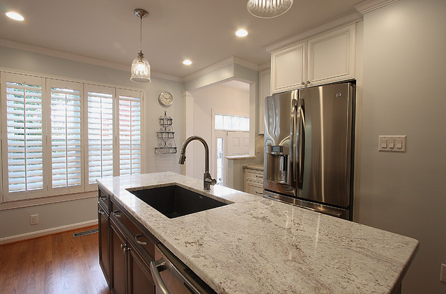 Townhouse Kitchen Remodel Bianco Romano Granite Traditional