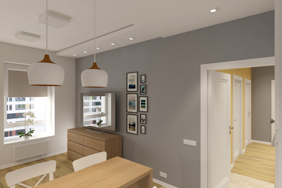 Двухкомнатная квартира в скандинавском стиле 61м2 в ЖК "Гринпарк"