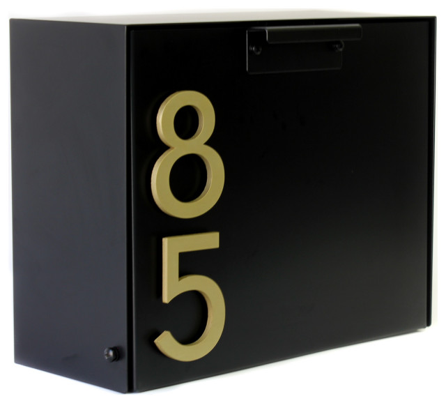 Cubby Wall Mounted Mailbox w/ House Numbers Contemporary Mailboxes