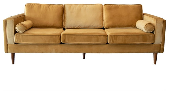 Hudson Luxury Modern Furniture Velvet Living Room Couch in Green -  Midcentury - Sofas - by Homesquare | Houzz