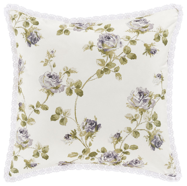 Royal Court Rosemary Lilac 16" Square Decorative Throw Pillow