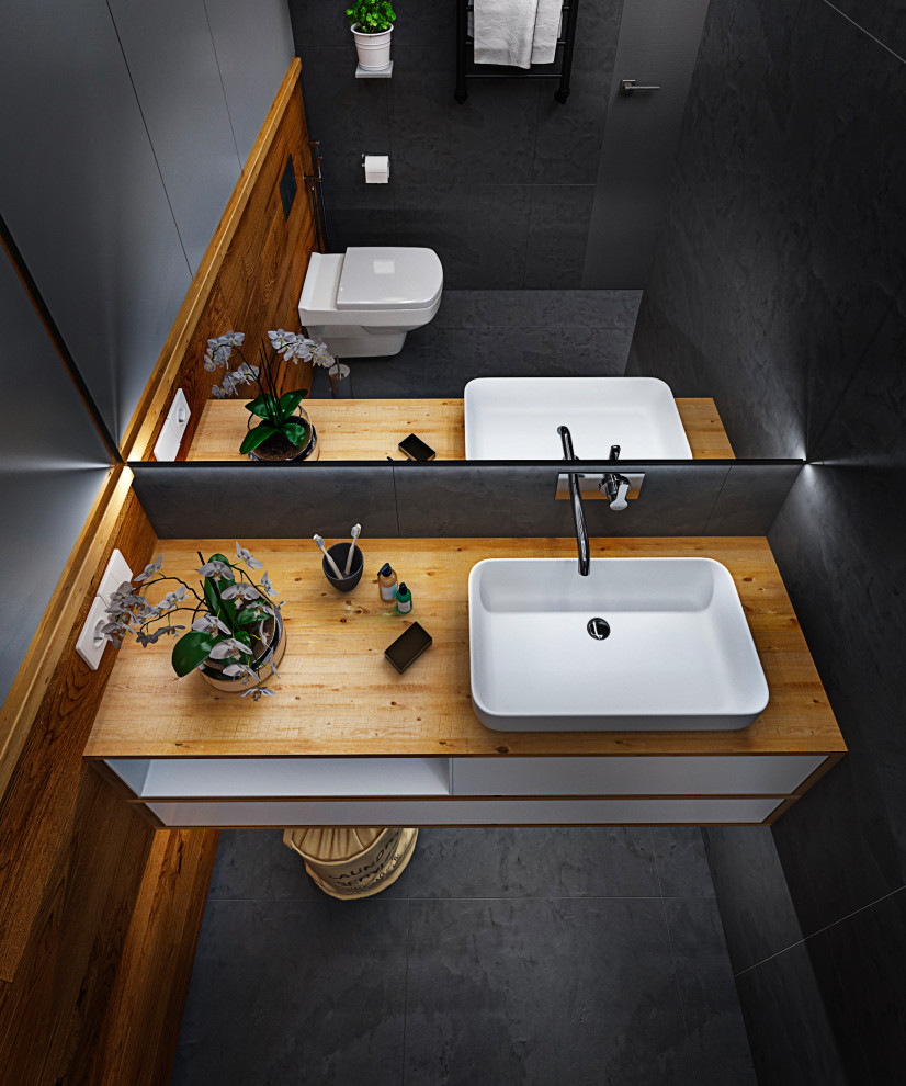 Интерьер небольшой двухуровневой квартиры студии в стиле лофт