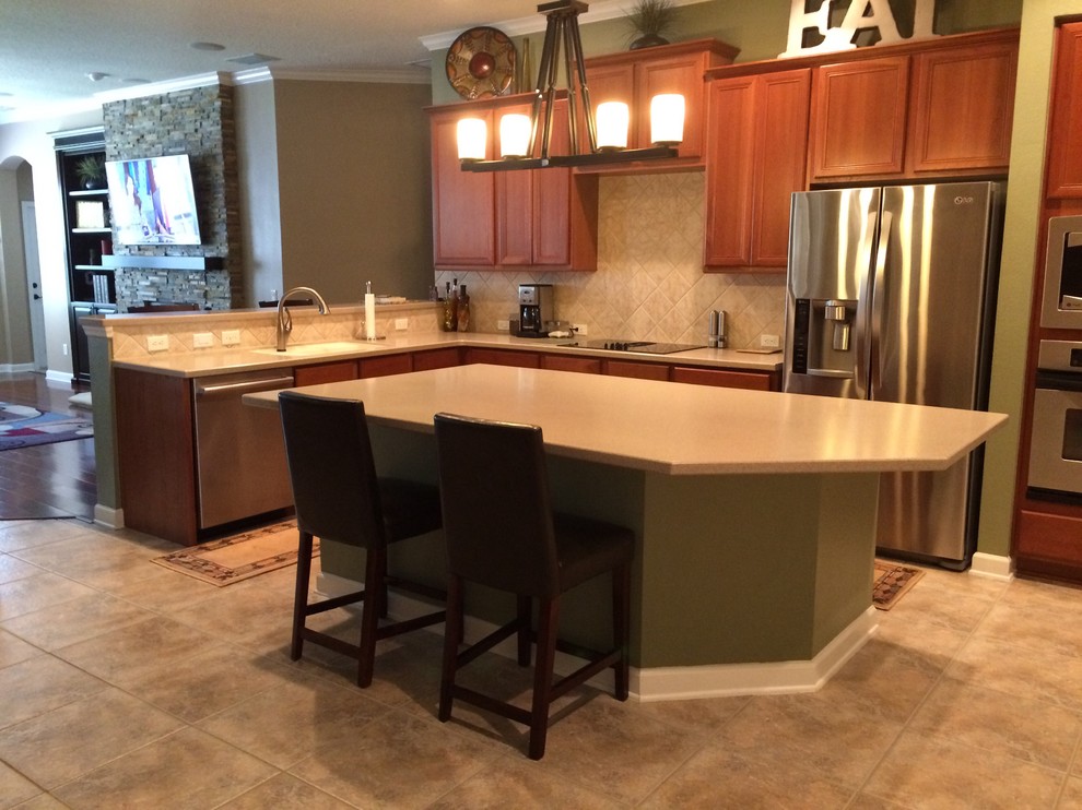 New countertops and backsplash.