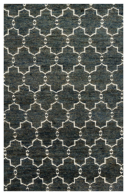 Naki Global Bazaar Indigo Ivory Trellis Rug Sample Naki Global Bazaar Indigo Ivory Trellis Rug Sample