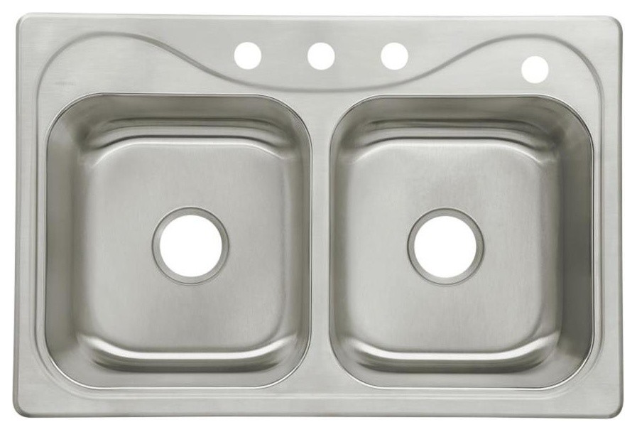 Sterling Southhaven Stainless steel Double Bowl Drop-in Kitchen Sink, Satin