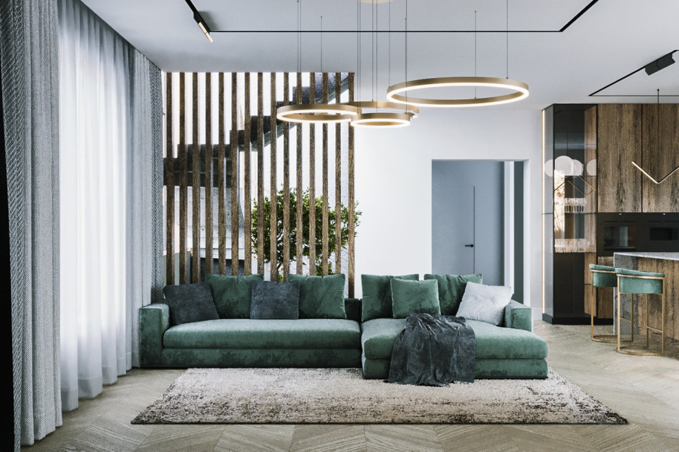 Кухня гостиная в современном стиле