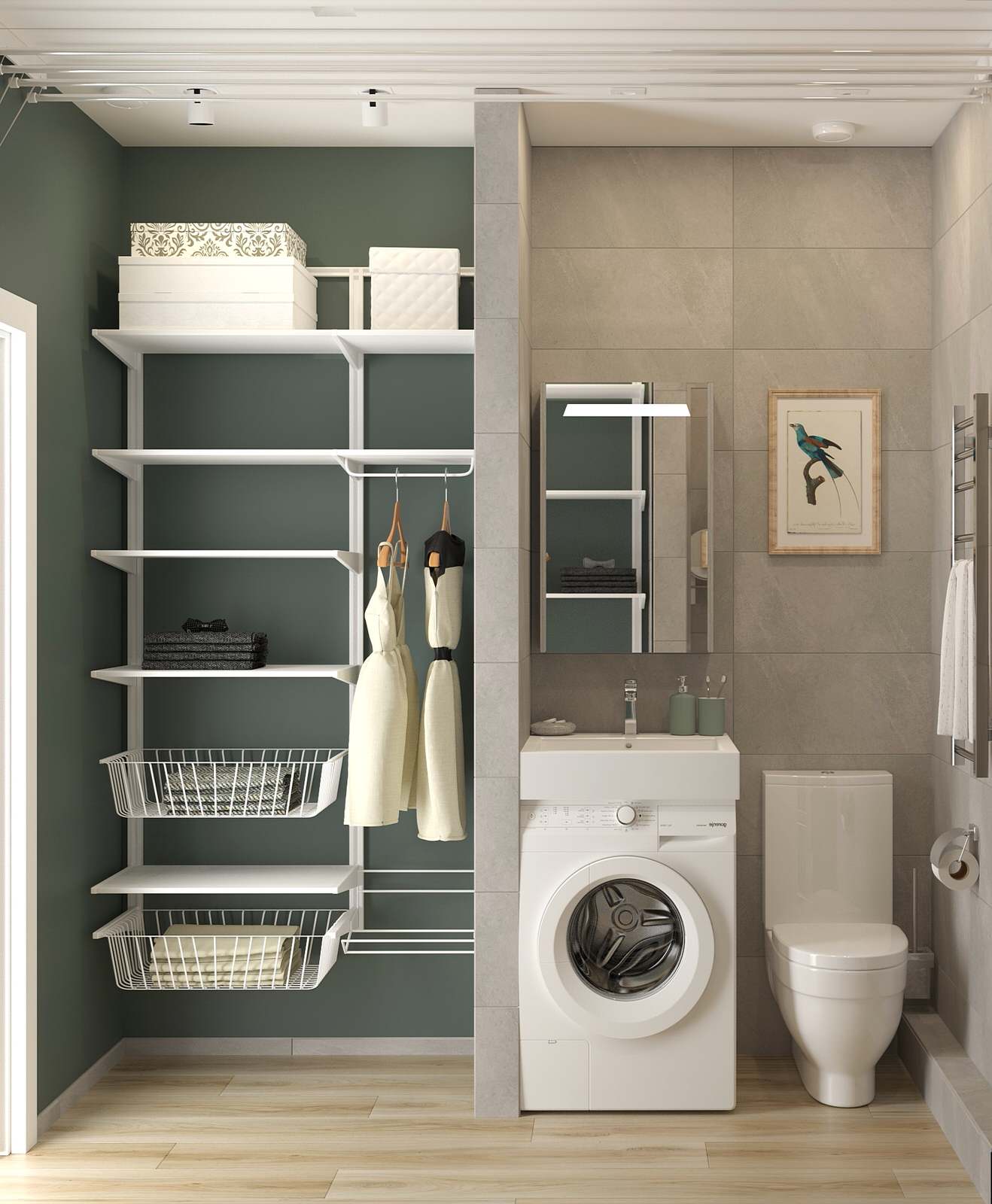 Экостиль с подвесным креслом