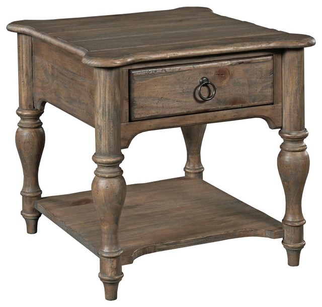 Kincaid Furniture Weatherford End Table, Heather Traditional Side