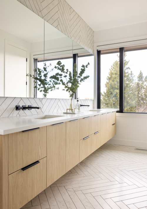 Black Accents Unveiled: Scandinavian Bathroom Vanity Sink Inspirations