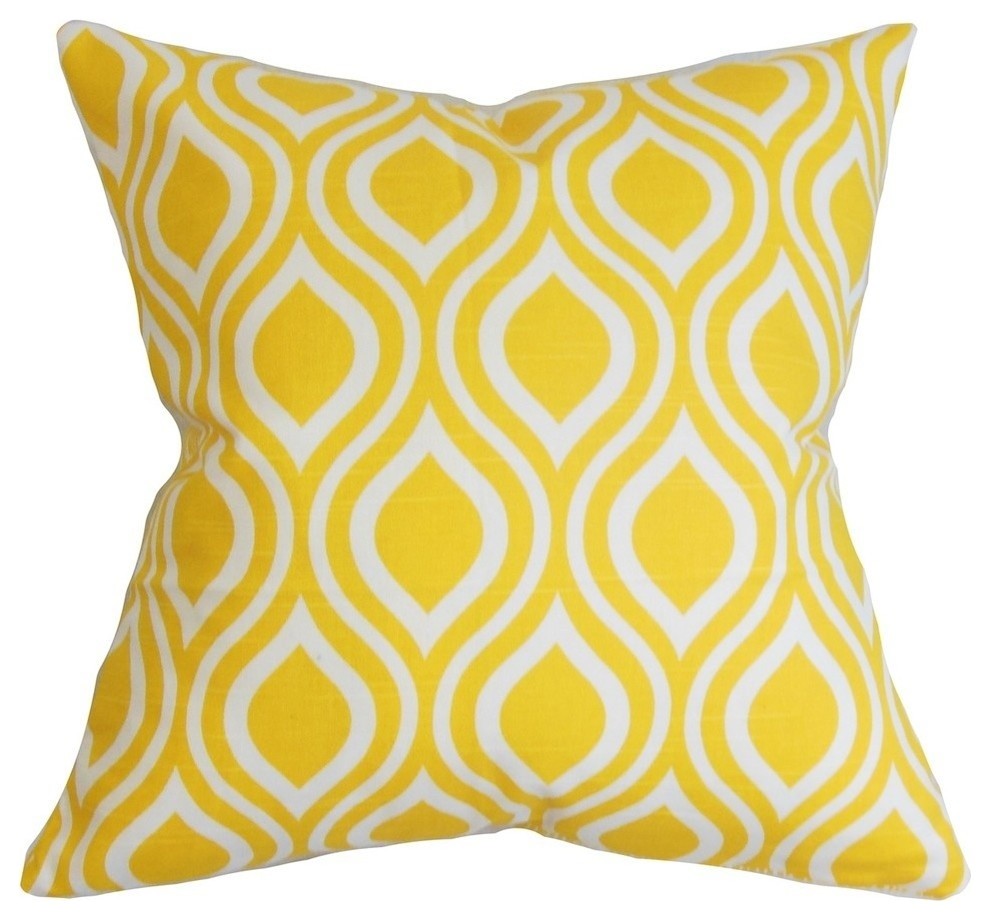 Poplar Geometric Pillow Yellow 20"x20"