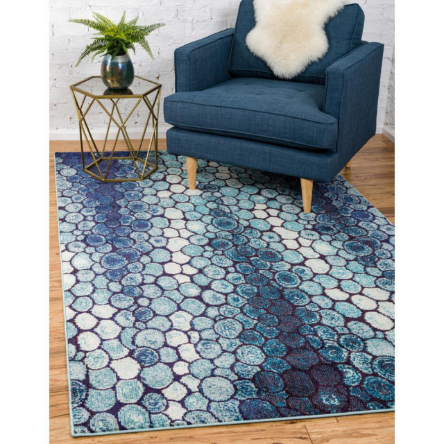 Rug Unique Loom Estrella Blue Rectangular 3' 3 x 5' 3 Contemporary Area Rugs by User Houzz