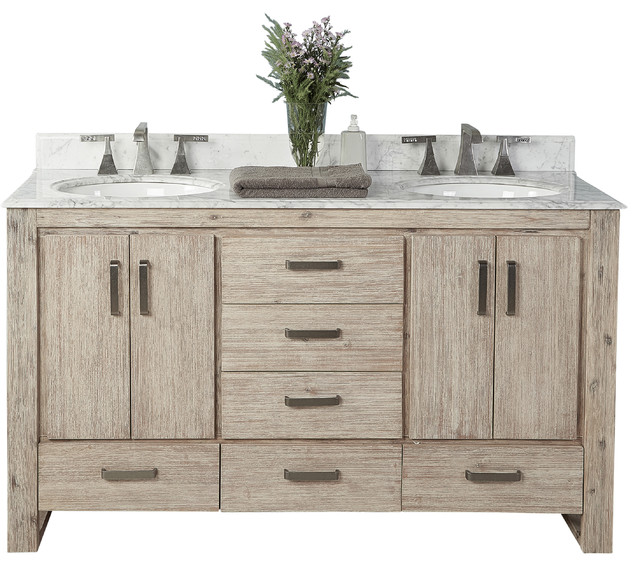 Fairmont Designs Oasis 60 Double Vanity Sand Pebble Base Cabinet