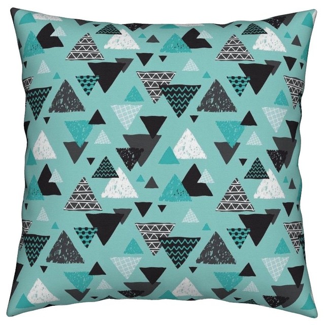 Tribal Geometric Aztec Triangle Pattern Geo Throw Pillow