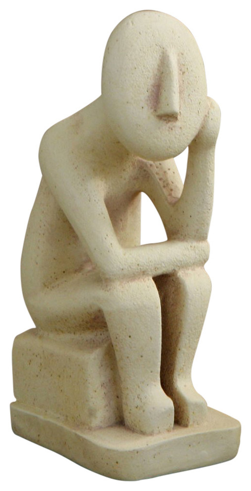 Abstract Cycladic Thinker Statue, 6.25"