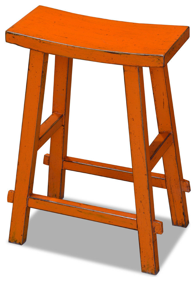 Elm Wood Zen Style Bar Stool Farmhouse Bar Stools And Counter