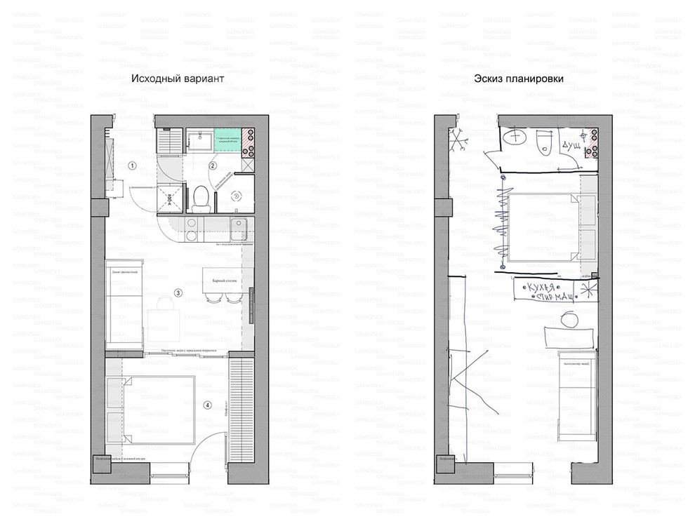 Идеи перепланировки для однокомнатных квартир