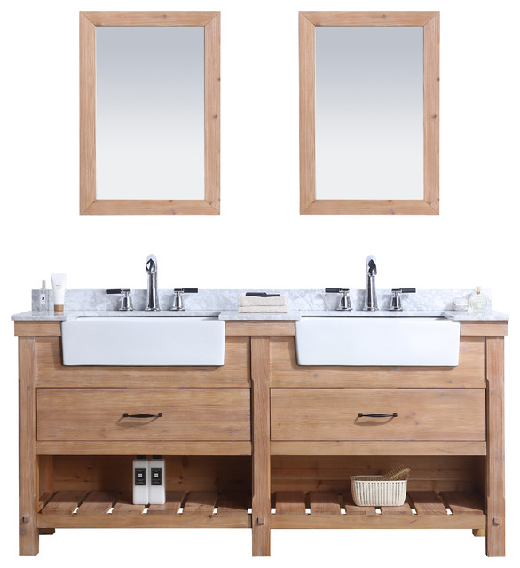 Marina 72 Bathroom Vanity Driftwood Finish Transitional Bathroom Vanities And Sink Consoles By Ari Kitchen Bath