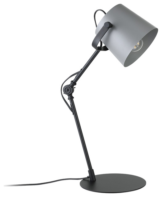 Goodall 1-Light Table Lamp, Black Finish, Gray Shade