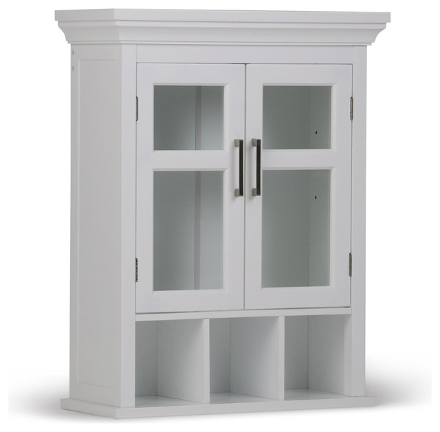 Avington Two Door Wall Cabinet With Cubbies Transitional Bathroom Cabinets By Simpli Home Ltd