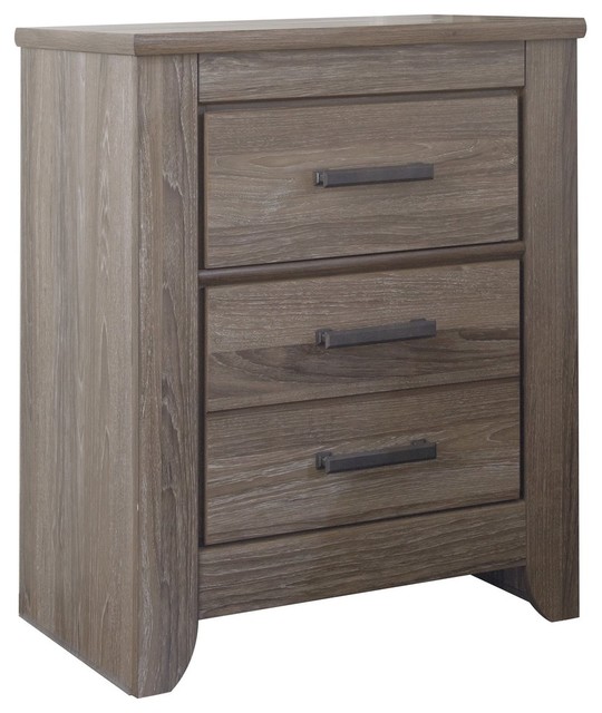 Ashley Zelen 2 Drawer Nightstand Warm Gray Transitional Nightstands And Bedside Tables By Amoc