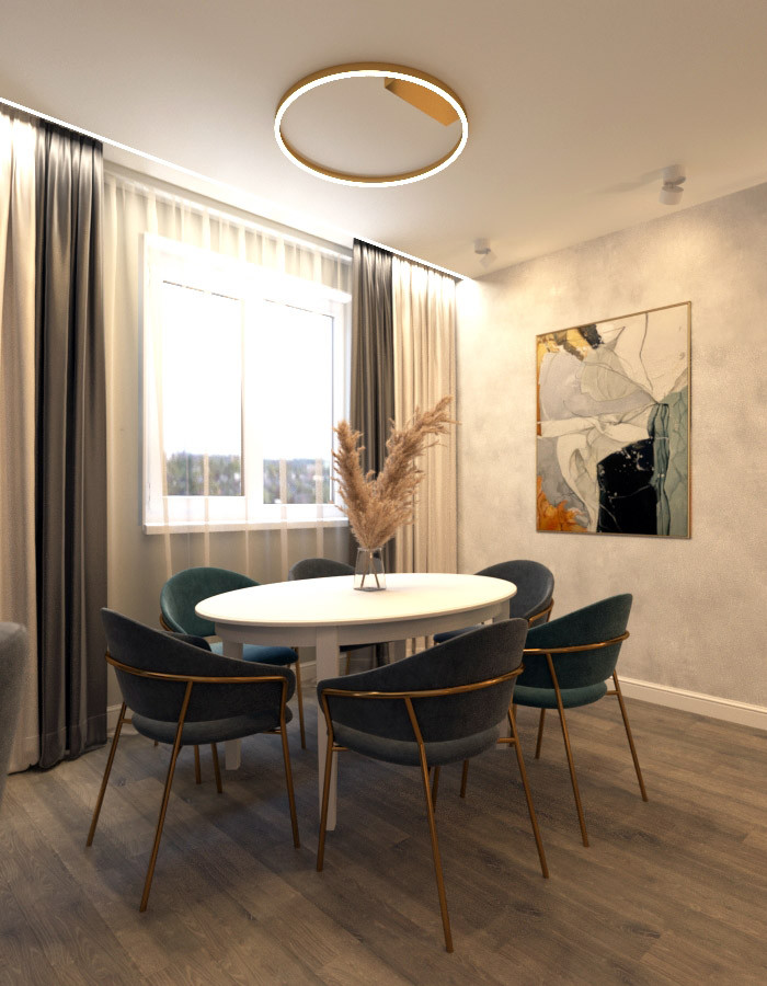 Кухня с островом в ЖК Халтурина