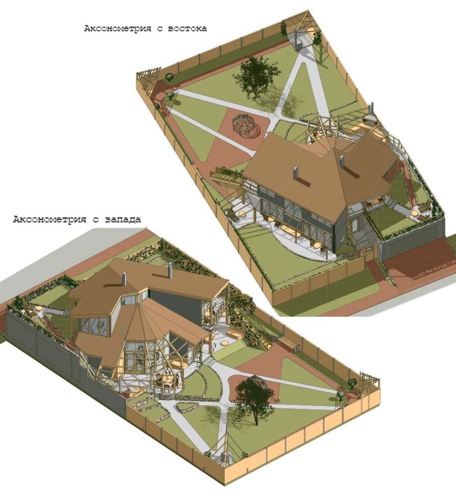Дом в Магнитогорске. Аксонометрия участка
