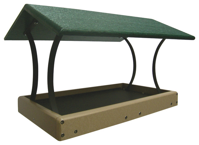 Recycled Medium Fly Thru Feeder Traditional Bird Feeders By