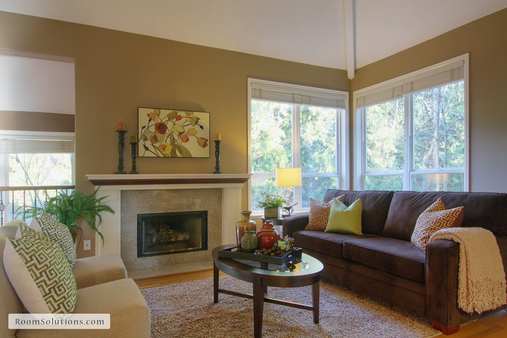 This is an example of a contemporary family room in Portland.