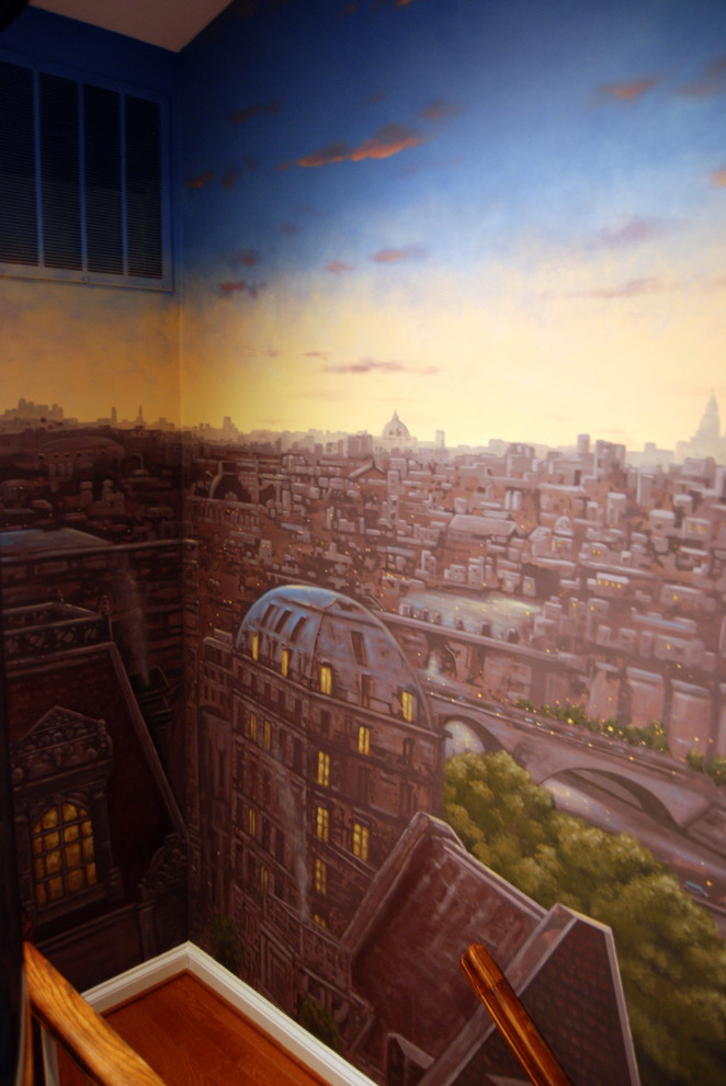 Paris Panorama 360 degree Mural hand painted throughout a 17 foot ...