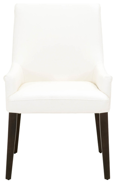 Leather Arm Chair In White - Midcentury - Dining Chairs - by Benzara ...