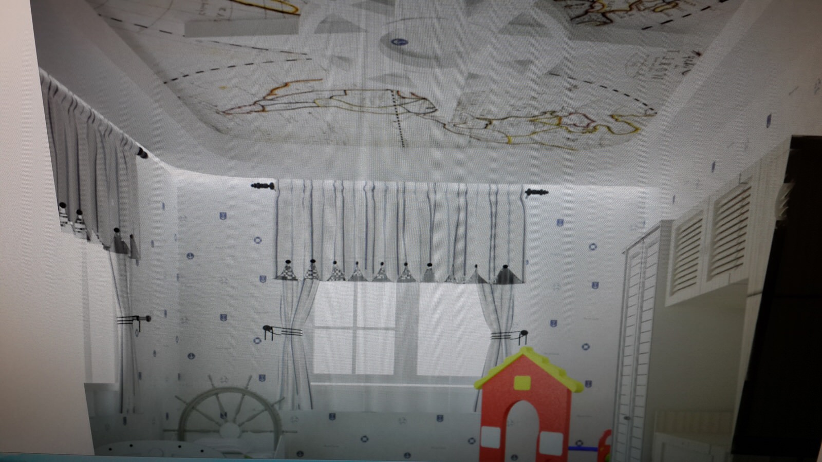 Потолок в летской комнате, "морской стиль"